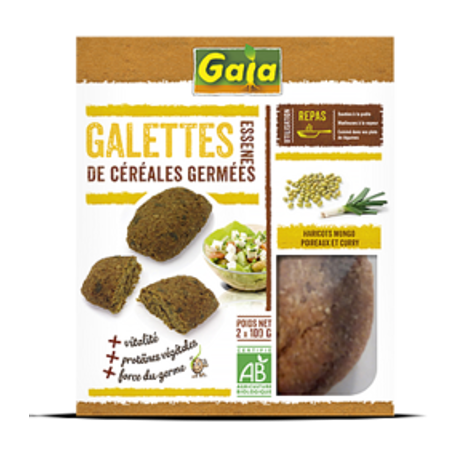 Végami vous propose : Galettes haricots mungo germés poireaux curry 200g - bio