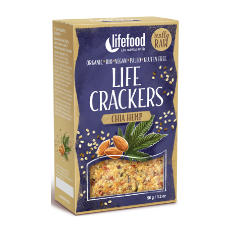 Végami vous propose : Crackers crus chanvre et chia 90g