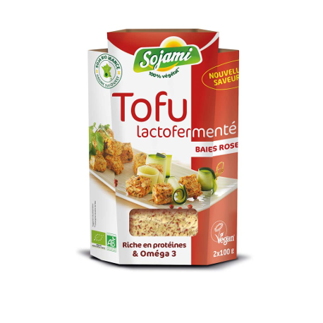 Végami vous propose : Tofu lactofermenté aux baies roses 200g