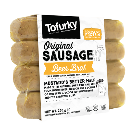Végami vous propose : Saucisses végétales à la bière 250g
