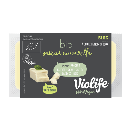 Végami vous propose : Violife saveur mozzarella en bloc bio 200g