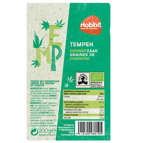Végami vous propose : Tempeh aux graines de chanvre 200g