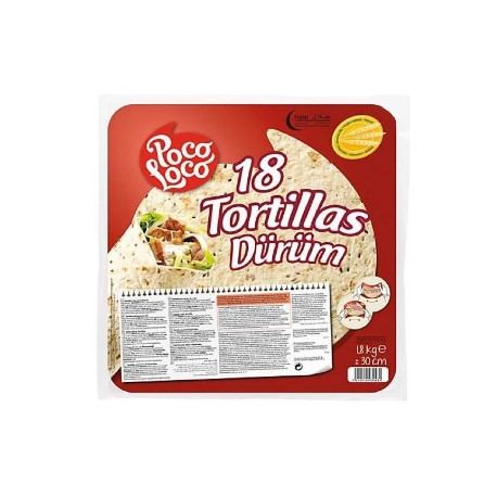 Végami vous propose : 18 tortilles 30cm 1,8kg