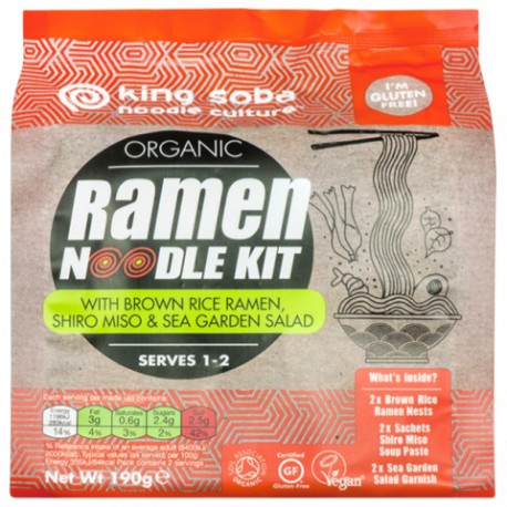 Végami vous propose : Kit nouille ramen riz brun instantané avec miso 190g
