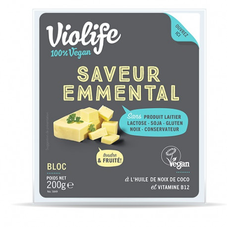Végami vous propose : Violife saveur emmental en bloc 200g