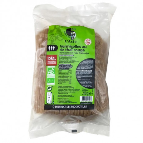 Végami vous propose : Vermicelles de riz thaï rouge 240g