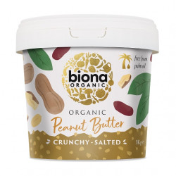 UN Monde Vegan vous propose : Beurre de cacahuète croquant salé 1kg - bio de Biona