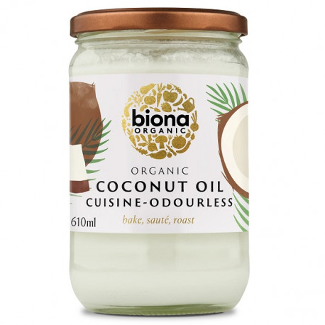 UN monde vegan vous propose : Huile de coco désodorisée 610ml - bio de Biona