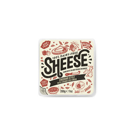 Végami vous propose : Sheese saveur cheddar avec oignons rouges caramélisés 200g