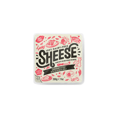 Végami vous propose : Sheese saveur cheddar aux jalapeno & piments rouge 200g