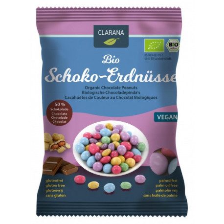 Végami vous propose : Cacahuètes enrobées de chocolat noir 70g - bio