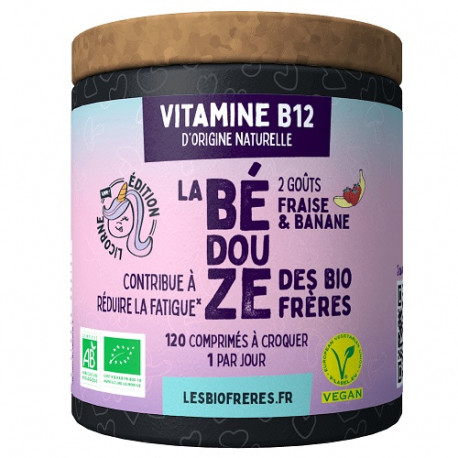 Végami vous propose : Bédouze - vitamine B12 méthylcobalamine goût fraise banane - bio