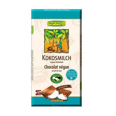 Végami vous propose : Chocolat au lait de coco 80g - bio