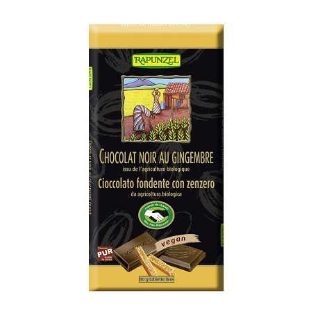 Végami vous propose : Chocolat noir au gingembre confit 80g - bio