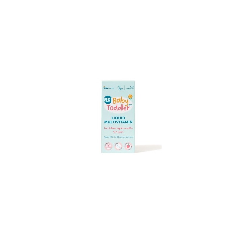 Un Monde Vegan vous propose : Veg 1 - sirop bébé et tout petit vitamine B12 cyanocobalamine à la fraise 150ml