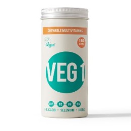 Un Monde Vegan vous propose : Veg 1 - 180 (vitamine B12 cyanocobalamine à l'orange)