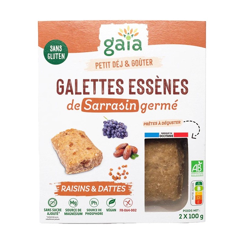 Un Monde Vegan vous propose : Galette de sarrasin germées dattes raisins 200g - bio