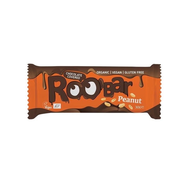 Barre cacahuète couvert de chocolat 30g - bio