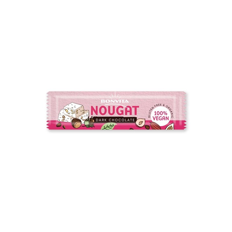 Un Monde Vegan vous propose : Bonbarr chocolat noir nouggy 40g - bio