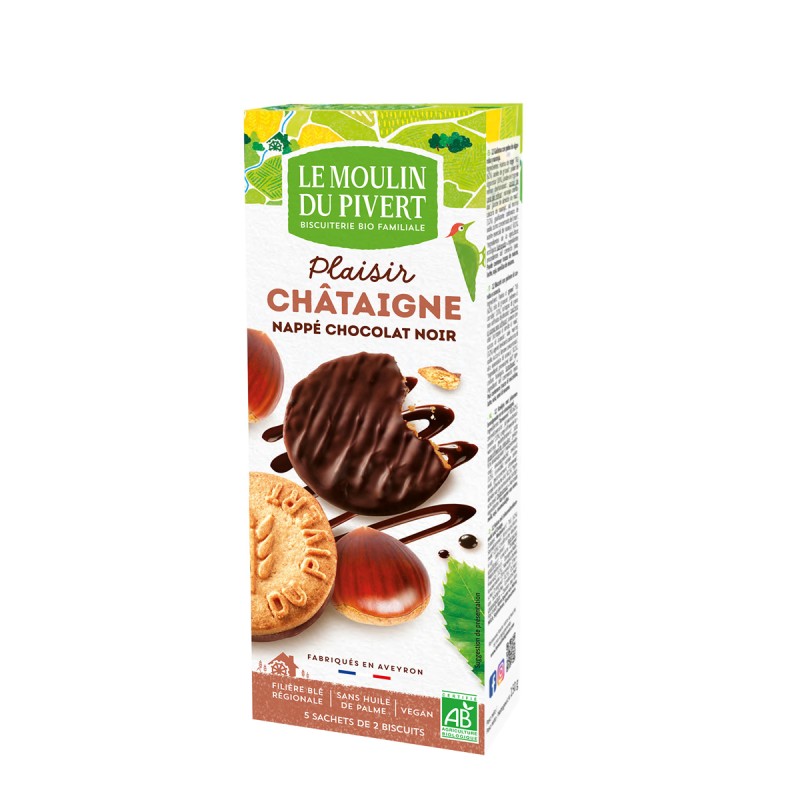 Un Monde Vegan vous propose : Plaisir châtaigne chocolat noir 130g - bio