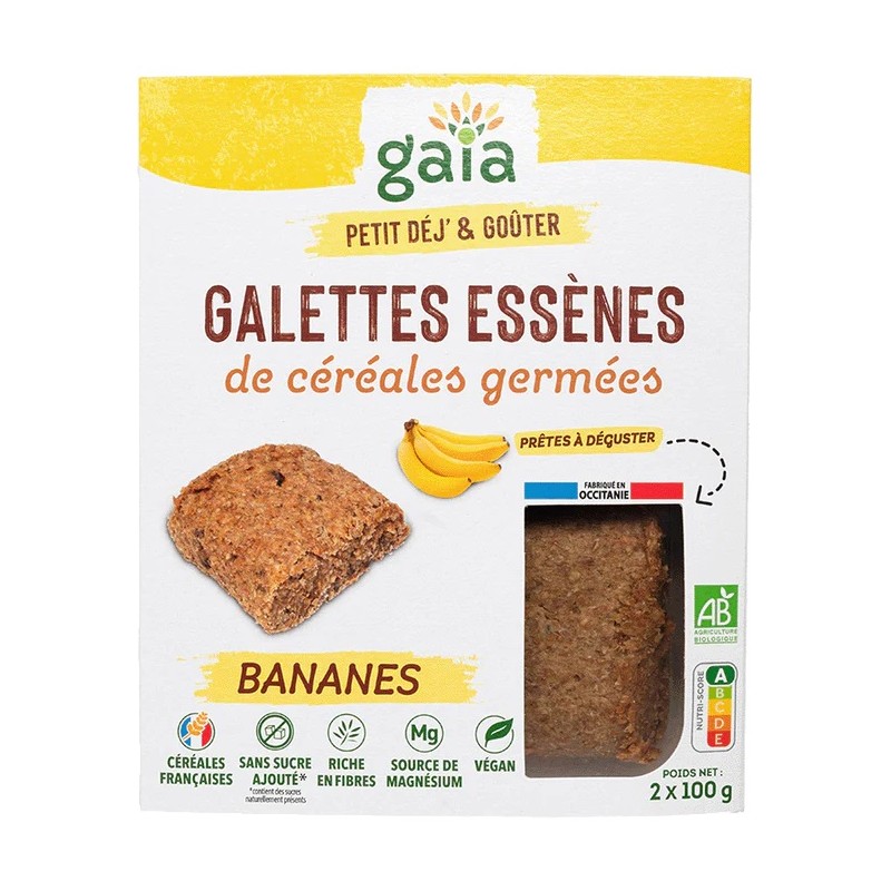 Un Monde Vegan vous propose : Galettes de céréales germées banane 200g - bio