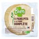 Un Monde vegan vous propose : 4 pains pita farine complète 320g - bio