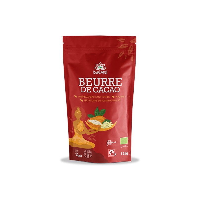 Un Monde Vegan vous propose : Beurre de cacao cru 125g - bio