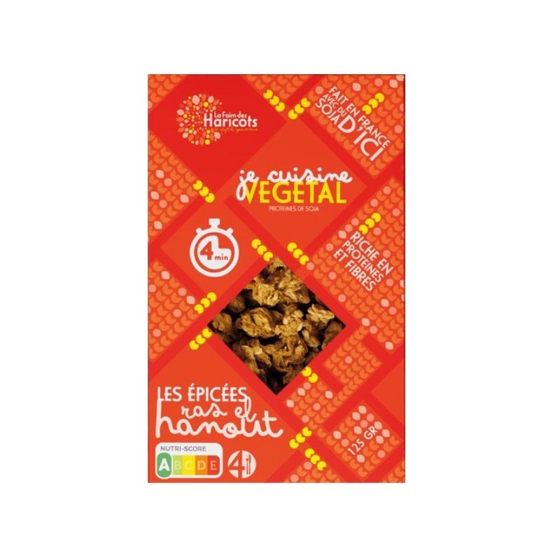 Un Monde Vegan vous propose : Protéines de soja épicées ras el hanout 125g - bio