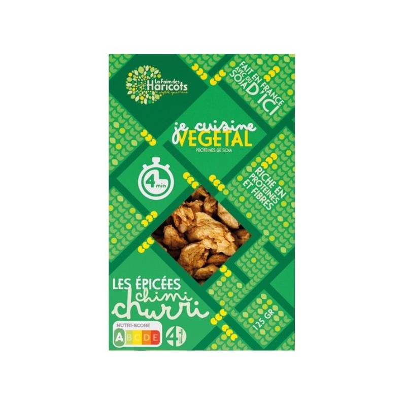 Un Monde Vegan vous propose : Protéines de soja épicées chimi churri 125g - bio