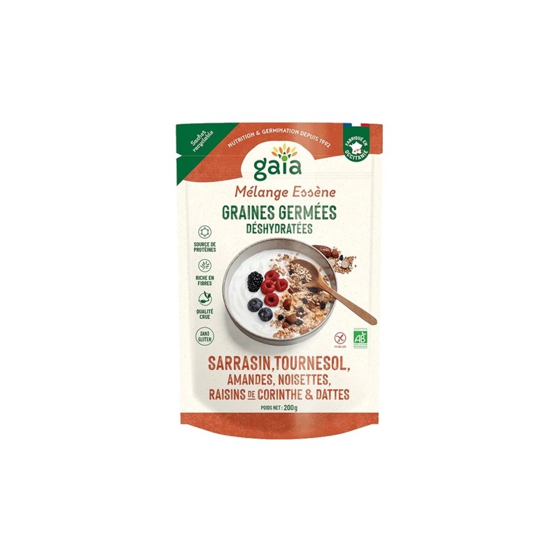 Un Monde Vegan vous propose : Graines germées sarrasin tournesol amandes noisettes 200g - bio