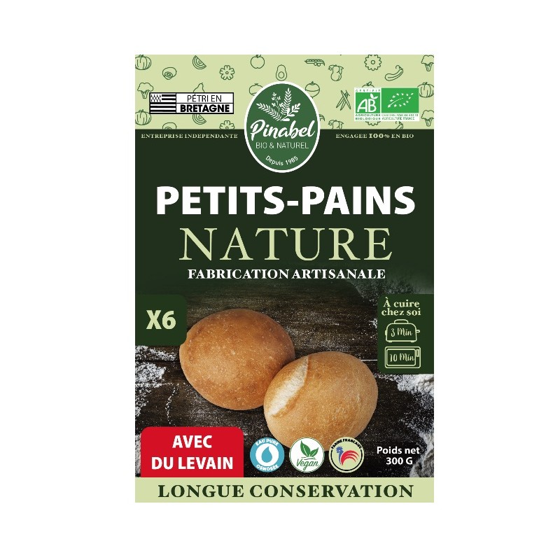 Un Monde Vegan vous propose : Petits pains nature au levain 300g - bio