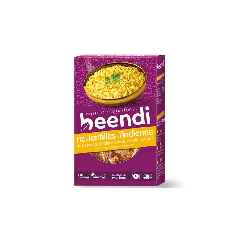 Un Monde Vegan vous propose : Riz et lentilles à l'indienne 250g - bio