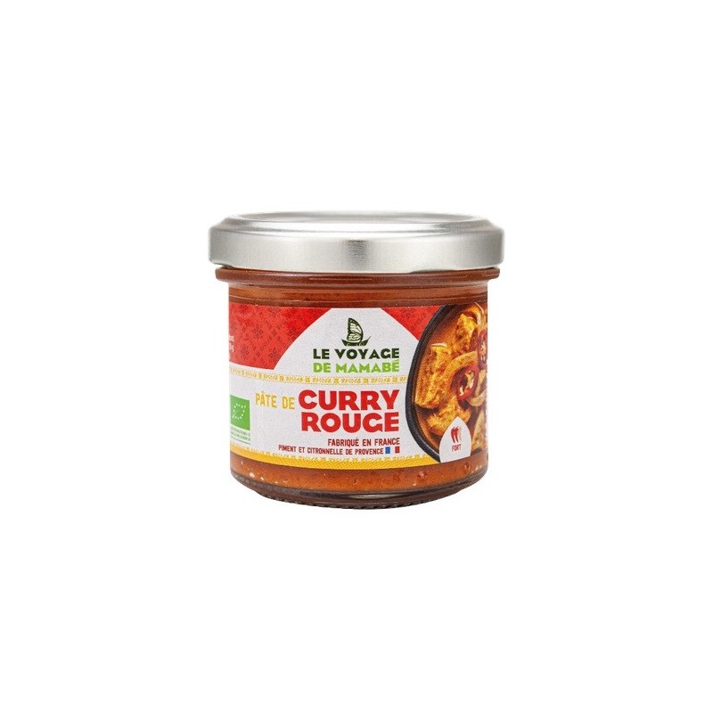 Un Monde vegan vous propose : Pâte de curry rouge 105g - bio le voyage de Mamabé