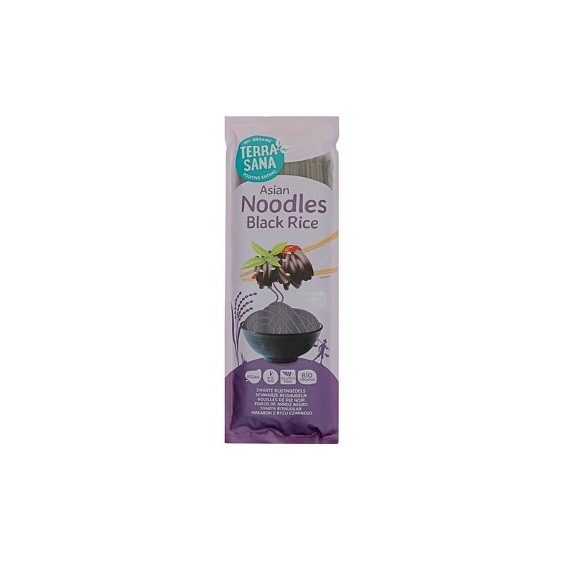 Un Monde Vegan vous propose : Nouilles de riz noir 250g - bio de Terrasana