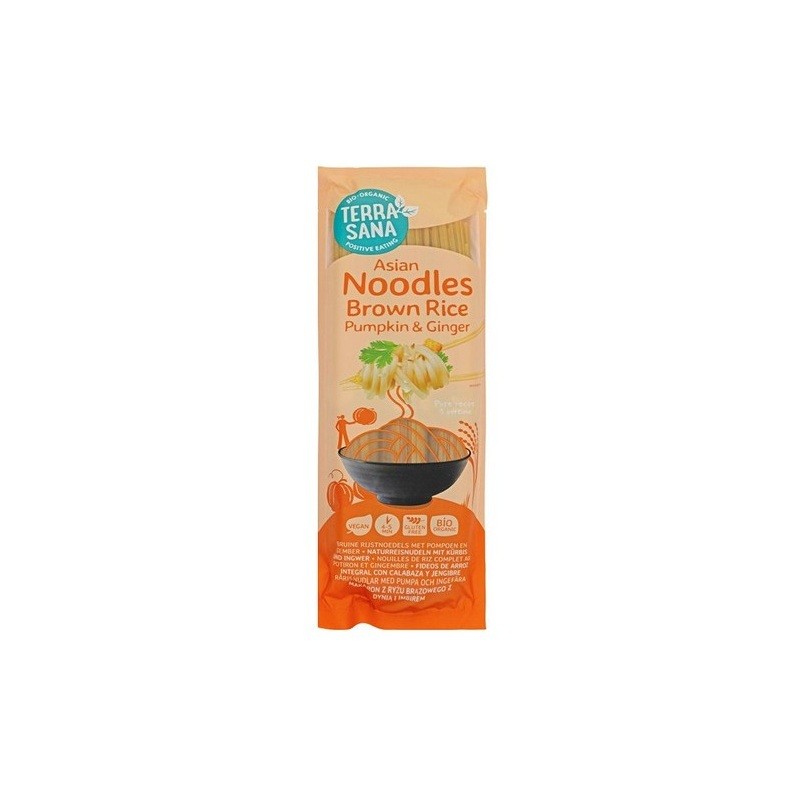 Un Monde Vegan vous propose : Noodles de riz complet au potiron et gingembre 250g - bio de Terrasana