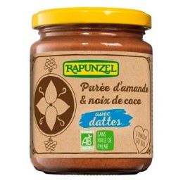 Un Monde Vegan vous propose : Purée amande, noix de coco et datte 250g - bio Rapunzel