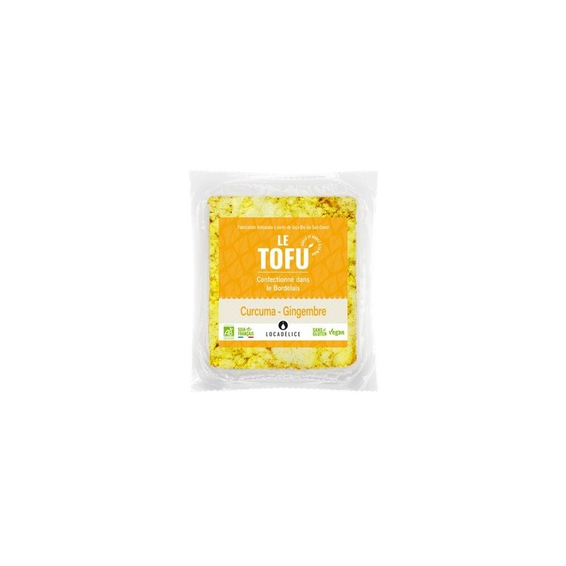 Un Monde Vegan vous propose : Tofu curcuma gingembre 180g - bio Locadélice