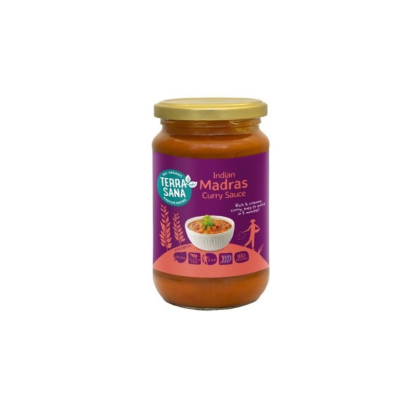 Un Monde Vegan vous propose : Sauce indienne curry madras 350g - bio de Terrasana