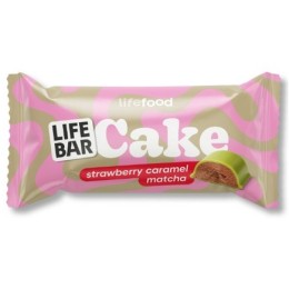 Un monde Vegan vous propose : Lifebar cake fraise caramel matcha 35g - bio