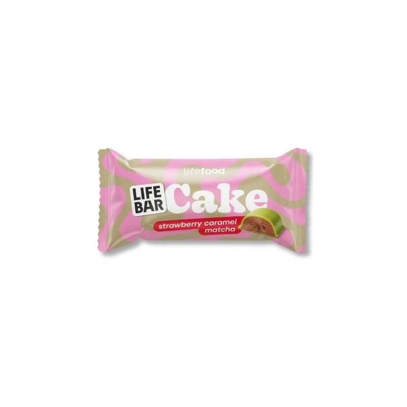 Un monde Vegan vous propose : Lifebar cake fraise caramel matcha 35g - bio