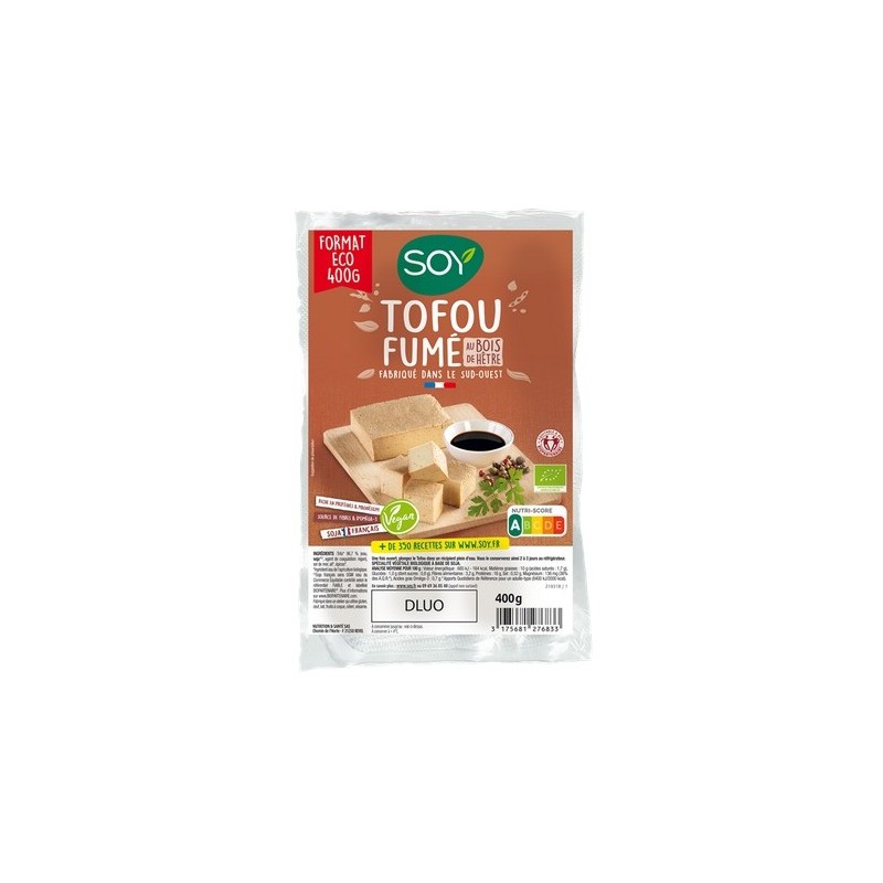 Un Monde Vegan vous propose : Tofou fumé au bois de hêtre 400g -  Bio de soy