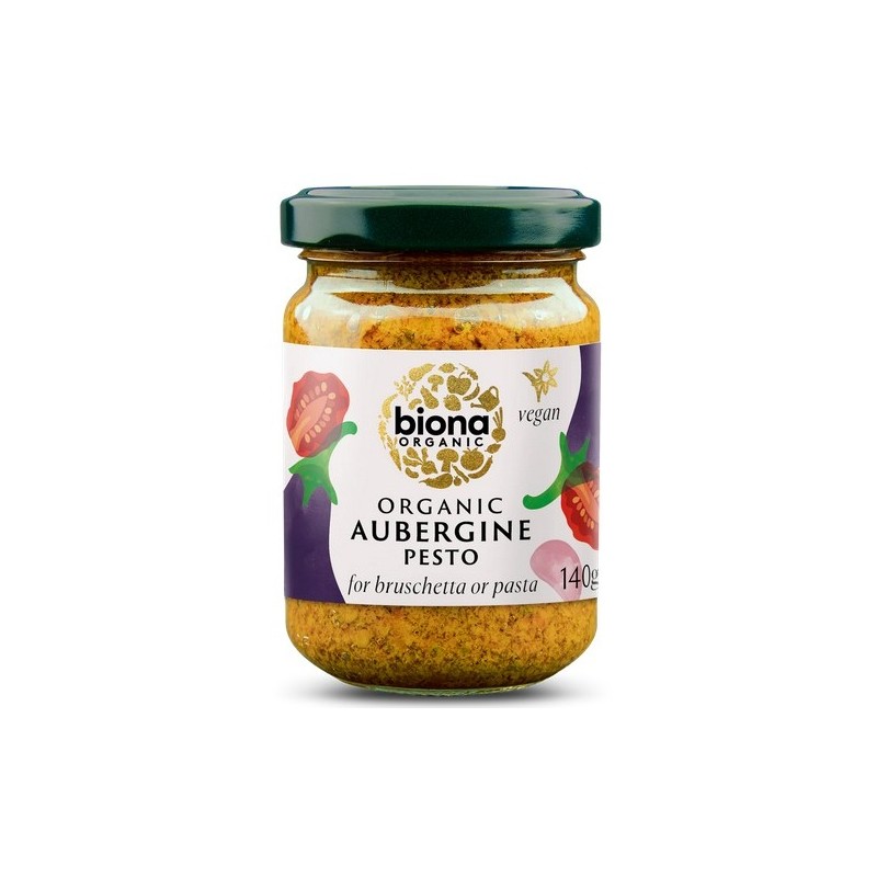 Un Monde Vegan vous propose : Pesto à l'aubergine 140g - bio de Biona