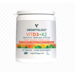 Un Monde Vegan vous propose : Vitamine D3 (4000 ui) + K2 60 comprimés