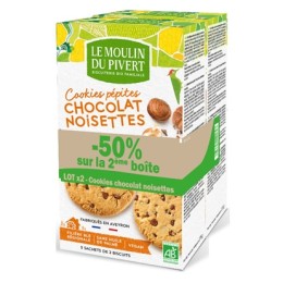 Un Monde vegan vous propose : 2 boites de Cookies pépites chocolat noisette 175g - bio