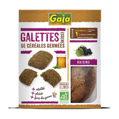 Végami vous propose : Galette de céréales germées raisins 200g - bio