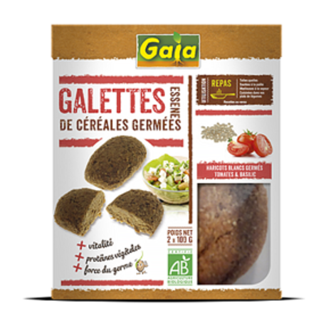 Végami vous propose : Galette haricots blancs germés tomates basilic 200g - bio