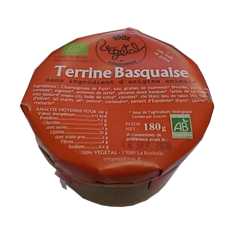 Un Monde Vegan vous propose : Terrine basquaise 180g - bio